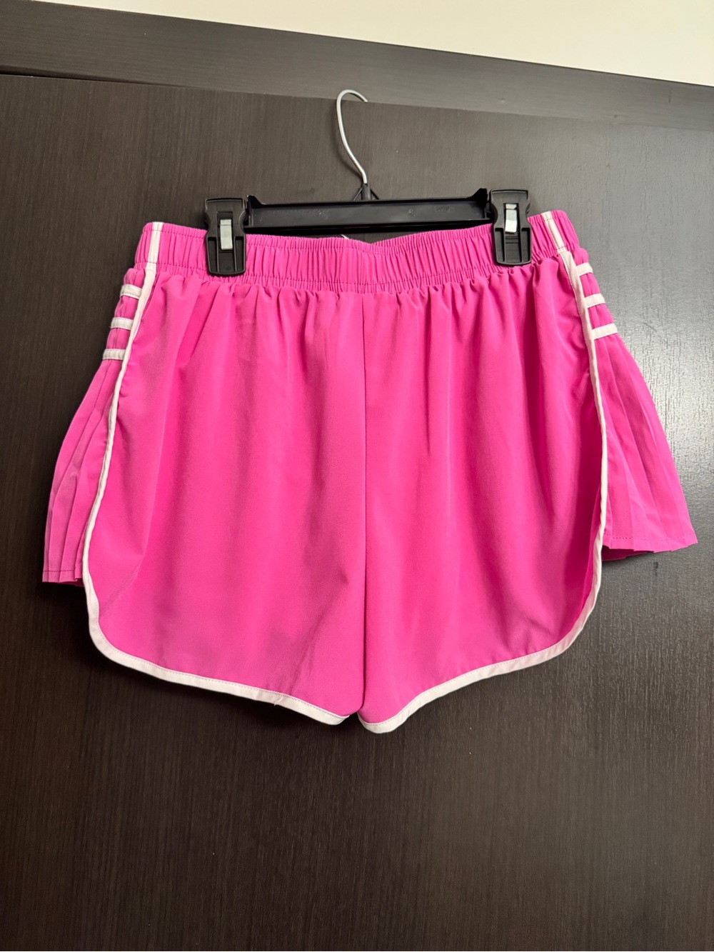 Women’s Hot Pink Athletic Shorts with White Trim